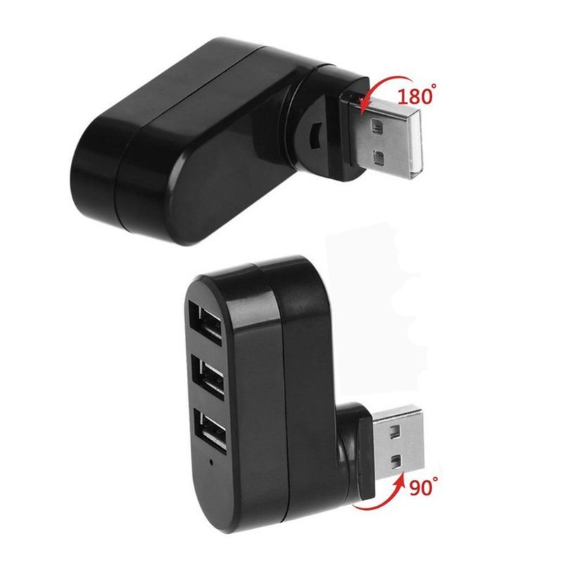 Hub adattatore girevole ad alta velocità USB Flash Drive Reader Splitter 3 porte USB 2.0 per computer PC Laptop Mini accessori_voghion.com