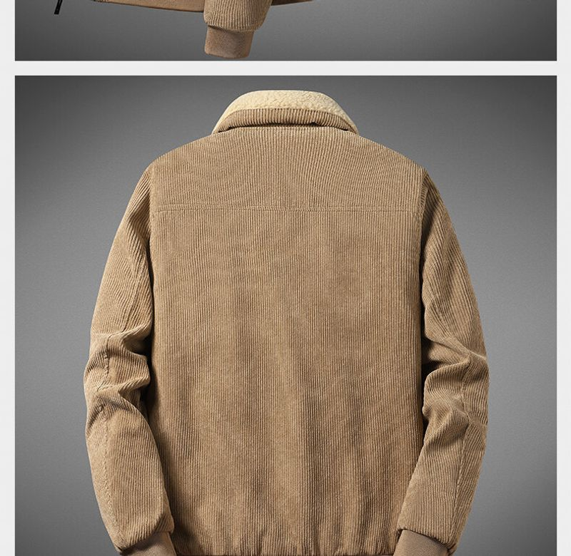 Herfst Winter Nieuwe Corduroy Lam Fleece Jas Voor Heren S Losse En Verdikte Casual Polo Kraag Jas_voghion.com