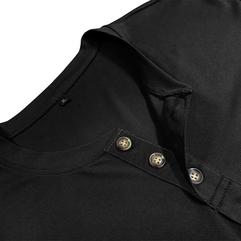 Herbst männer Henry Shirt Langarm T-shirt Atmungsaktiv Cool Bulk_voghion.com