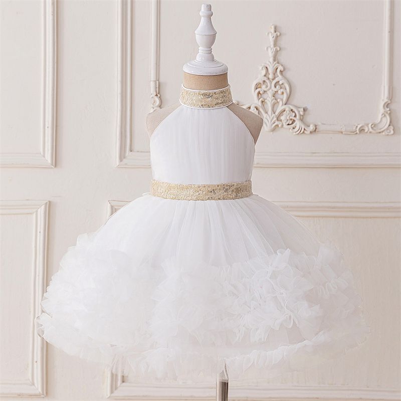 Boho prinsessenjurk (70-110 cm/6M-3J) | Bohemian halterjurk met vloeiende sleep voor verjaardagen en optredens_voghion.com