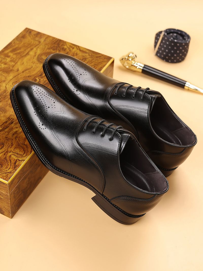 Chaussures Derby Brogue pour homme HPIOPL - Design à bout carré d'inspiration japonaise avec cuir PU grain de bois et semelle en caoutchouc_voghion.com