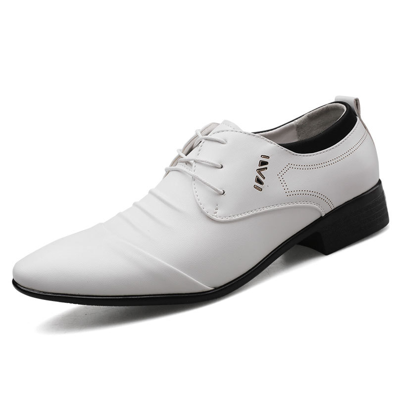 Unschlagbare Qualität Neue übergroße Sommer Leder Herren Business Kleine weiße Schuhe, Hochzeitsschuhe_voghion.com