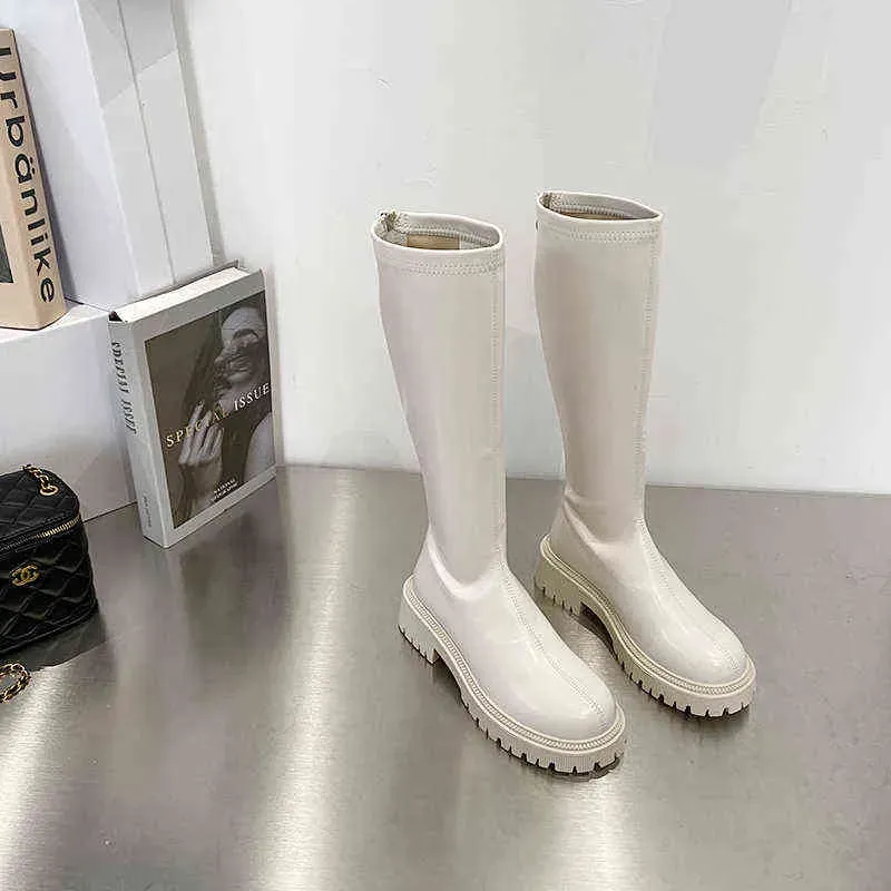 Damen Gummistiefel - Damen Winterschuhe mit niedrigen Absätzen Booties Runde Zehen Regen 2021 Mittlere Waden Herbst Damenstiefel Y1105_voghion.com