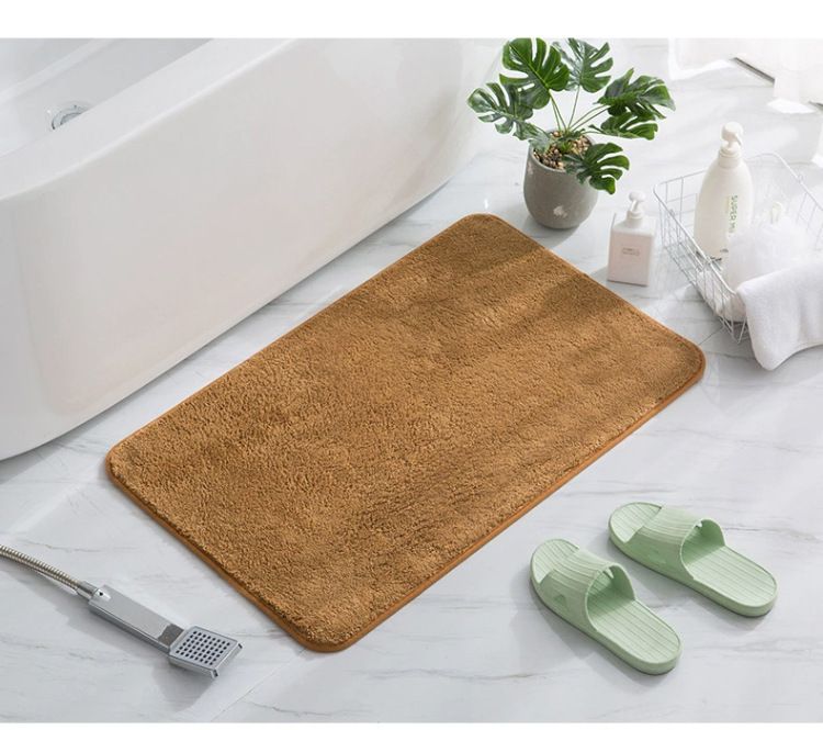 Badmat - Ultrazachte en absorberende badmat met korte pool (Cake Velvet Square minimalistische antislip achterkant)_voghion.com