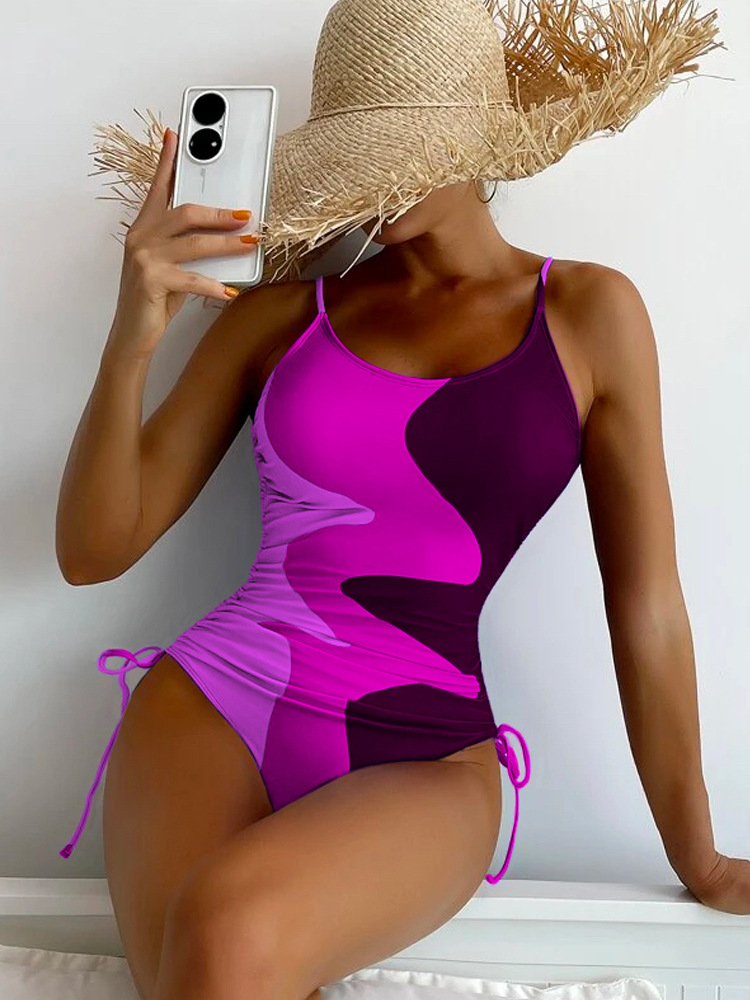 Maillot de bain une pièce sexy à lacets pour femme, nouveauté 2025_voghion.com