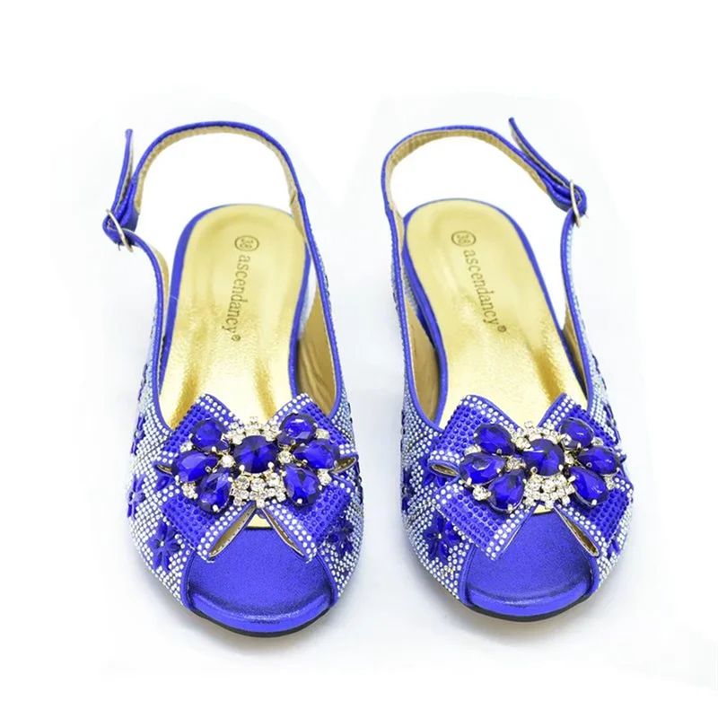 Party with high heel broken diamond round head fish mouth sandals with diamond bow decorated dinner clutch_voghion.com
