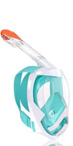 Masque de plongée Masque de plongée, masque de plongée avec champ de vision à 180 degrés avec conception panoramique du visage complet, caméra de mouvement compatible avec la plongée pour adultes et enfants_voghion.com