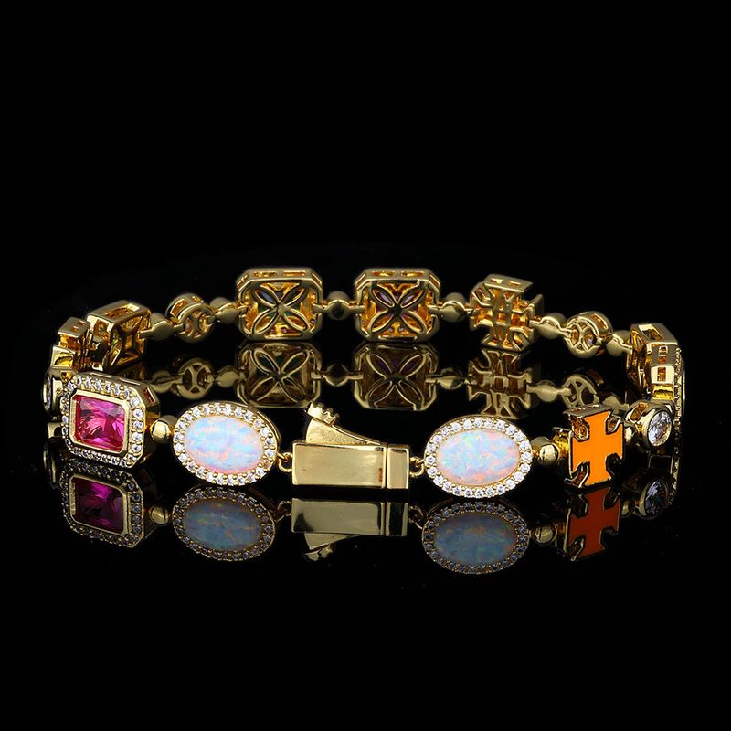 Set di gioielli hip hop da donna e da uomo: collana e bracciale con catena in zirconia cubica, tonalità oro e argento, lunghezza regolabile per look a strati_voghion.com