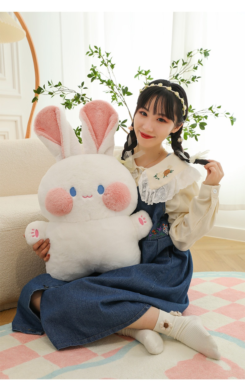 Muñeco de peluche de conejo Dudu con pelo cortado, muñeco de conejo pequeño, almohada para tirar como regalo_voghion.com