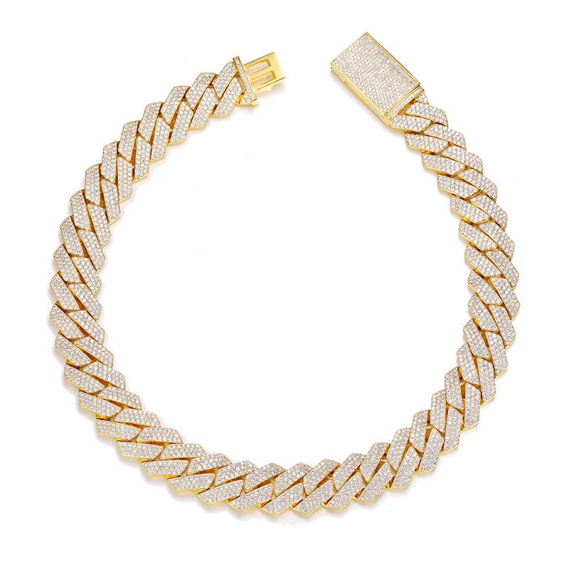 Collana hip hop con catena cubana classica con diamanti, multi-misura, da uomo, ricca di zirconi e accessori._voghion.com