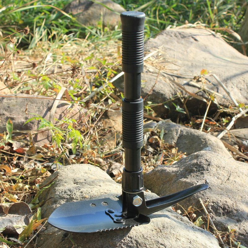 Lopată multifuncțională pentru ingineri, lopată salvatoare, mâner dublu îngroșat, lopată de camping, lopată pliabilă cu trompetă, lopată militară în aer liber_voghion.com