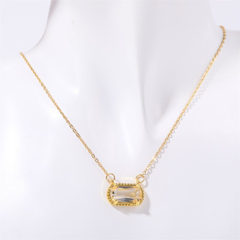 Collar ovalado con doce piedras de nacimiento, colgante de esmeralda en forma de huevo, cadena de clavícula de piedra natural, chapado en oro, preservación del color_voghion.com