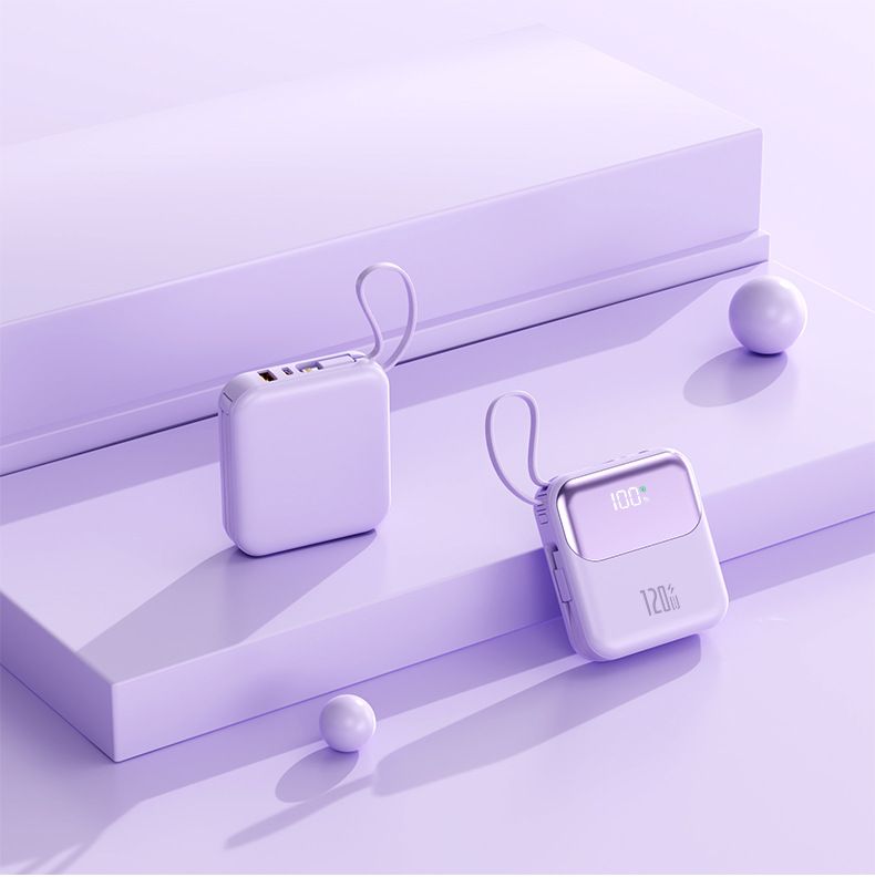 New Mini Compact Built-in Cable 120W Super Fast Charging Power Bank 20000mAh Portable Charger_voghion.com