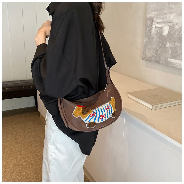2024 new Korean version nylon canvas women's niche armpit casual bucket bag, large capacity handbag_voghion.com