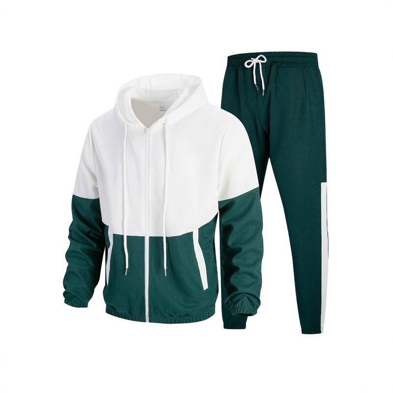 Giacca sportiva da uomo con cappuccio e cerniera, doppia tasca, patchwork, colore primavera e autunno 2025_voghion.com