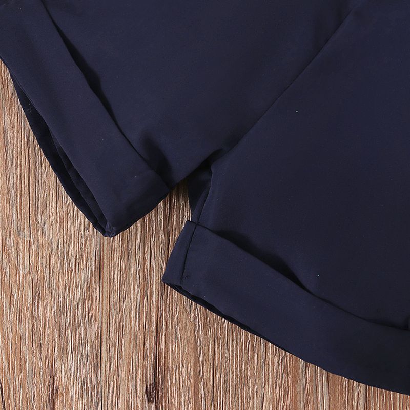 Mother & Kids Boys summer gentleman suit short-sleeved shirt bow tie collar + suspender shorts + hat three-piece children's clothing ins_voghion.com