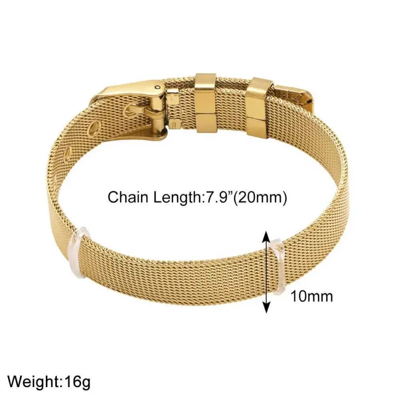 FLOLA DIY 26 Letter Custom Female Name Gold Silver Broadband Initial Bracelet Handmade Jewelry Brtd91 Y250420_voghion.com