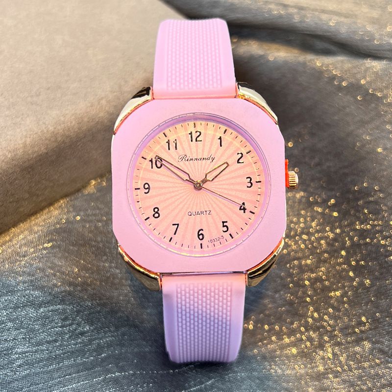 Orologio digitale con cassa rettangolare, bordo in metallo color caramella, orologio da scuola in silicone, regalo per lavoro, tutti i giorni, compleanno, anniversario, San Valentino_voghion.com