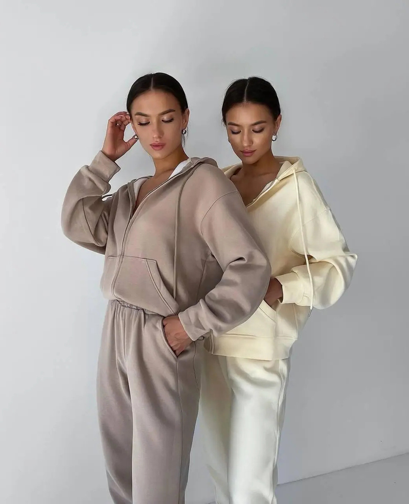 Women's Clothing hooded casual sweatshirt set two-piece set_voghion.com