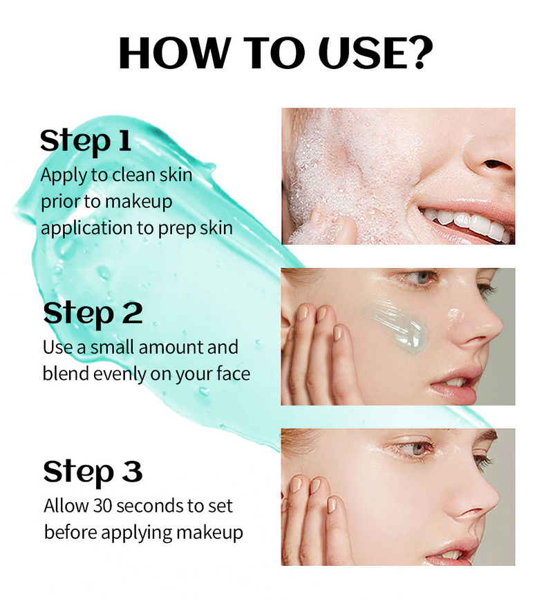 Aislamiento facial y ocular portátil como base Loción previa al maquillaje en gel invisible hidratante para poros_voghion.com