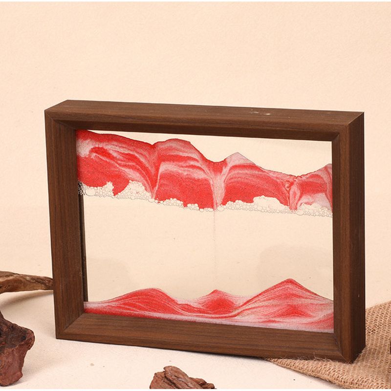 Creative Solid Wood Frame Quicksand Painting Living Room Office Desktop Decoration Home Decor Craft Gift_voghion.com