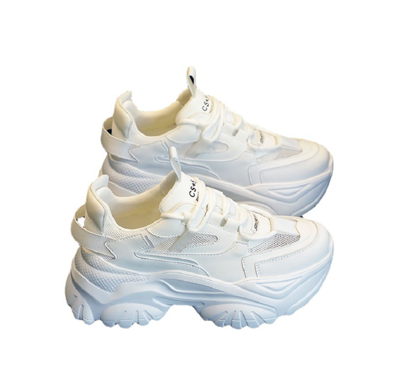 Mesh Sports Small White Women's 2023 Spring New Thick-soled Daddy Students Casual Running Shoes Wholesale_voghion.com