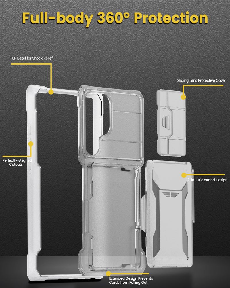 For Samsung S24 Ultra Luxury Card Holder Pocket Kickstand Shockproof Protection Phone Case Cover_voghion.com