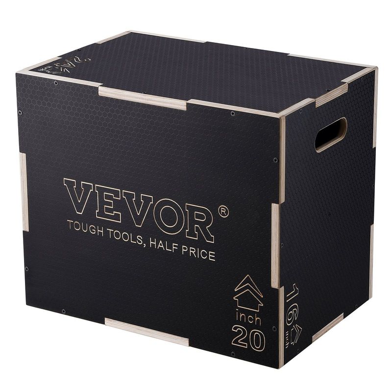 VEVOR 3 In 1 Plyometric Jump Box, 24/20/16 Inch Wooden Plyo Box, Platform & Jumping Agility Box, Anti-Slip Fitness Exercise Step Up Box For Home Gym Training, Conditioning Strength Training, Black_voghion.com