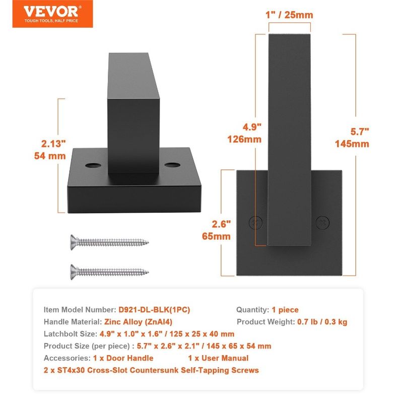 Dummy Door Right Contemporary Pull Reversible Side Lever Door PC Set Left And Lever Square Single Handle NonTurning Push 1 For_voghion.com