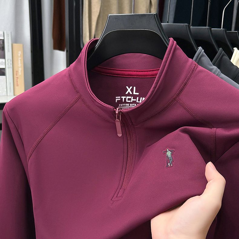 Herren-Sweatshirt mit halbem Reißverschluss und Stehkragen – Verdickter, bequemer Langarmpullover für die Freizeit_voghion.com