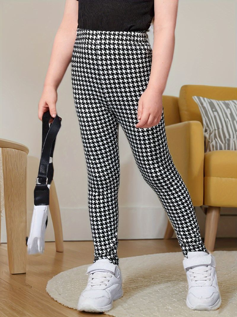 Kids’ Clothing INS Girls Spring And Autumn Leggings Fashionable Houndstooth Pattern, Tight Leggings_voghion.com