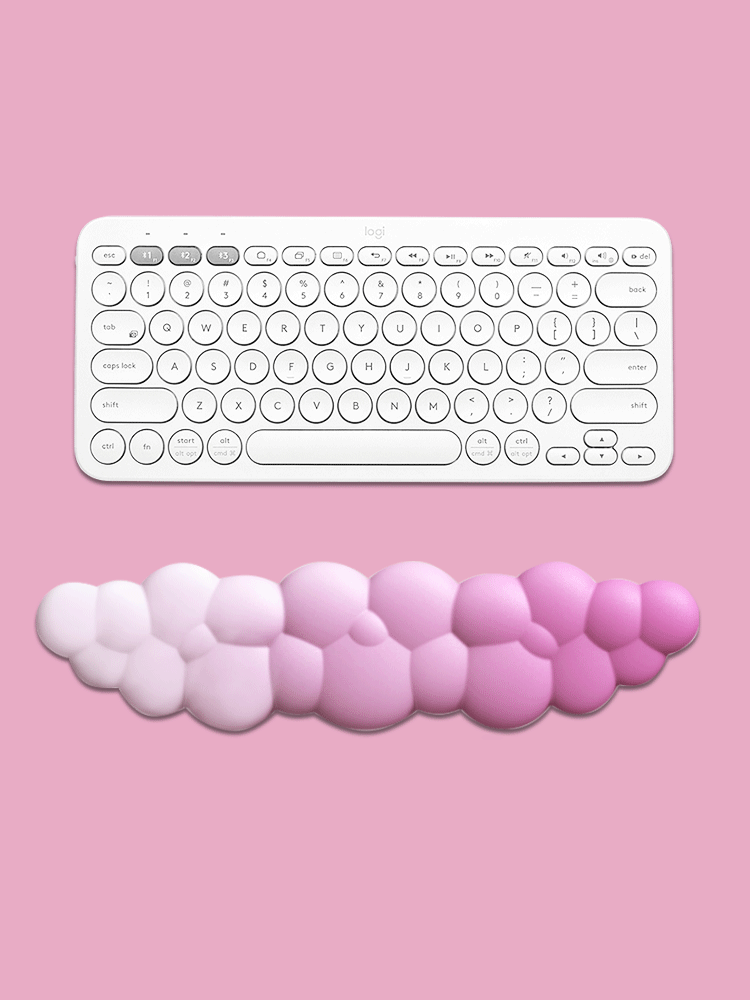 Oniwwertraff Qualitéit Cloud Hand Button mechanesch Tastatur Ënnerstëtzung Handgelenkstütz Lieder Armband Rosa Mauspad fir Meedercher_voghion.com