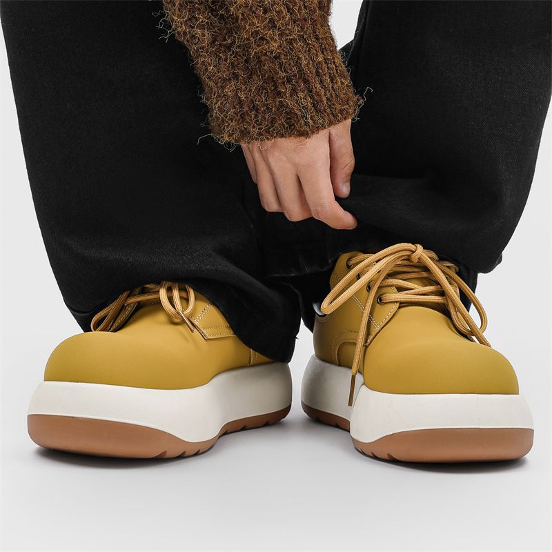 Nouvelles chaussures de printemps en cuir pour hommes, bottes Martin montantes rehaussantes pour hommes_voghion.com