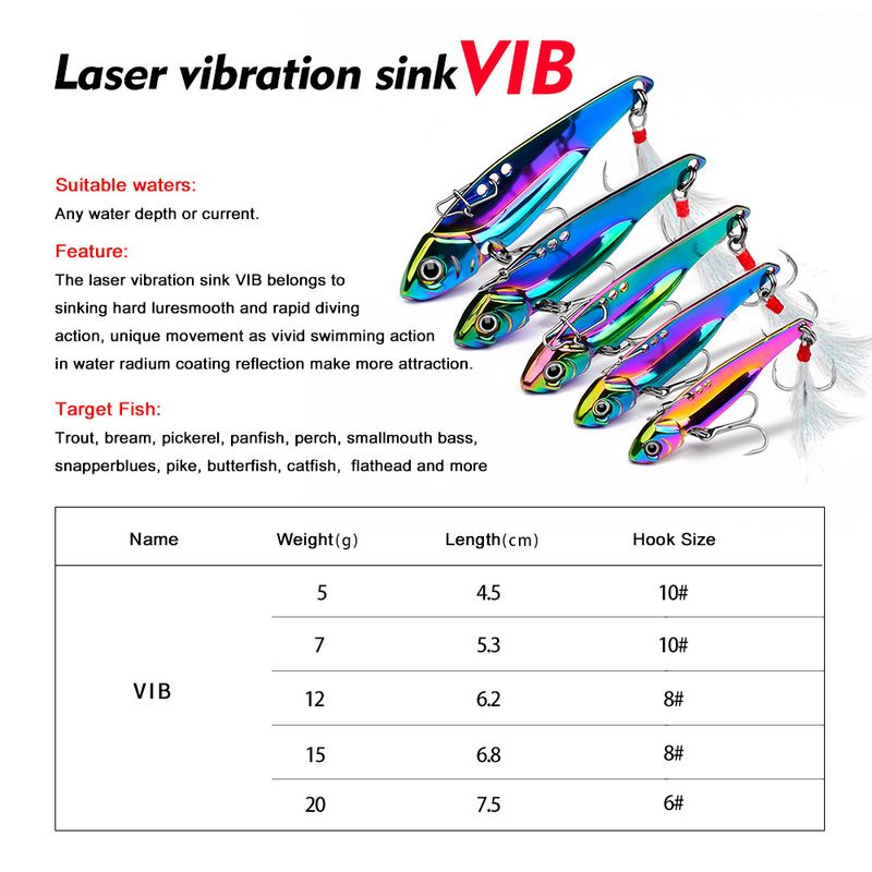 Esca a lancio lungo, colorata, VIB, spinner, Full Swim Layer Killer, esca vibrante in metallo, esca per la pesca con denti di drago_voghion.com