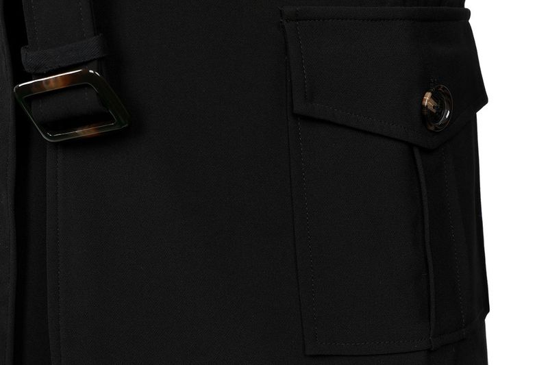 Heren Utility Trenchcoat - Geïnspireerd werkjack met afneembare riem (katoen-polyestermix, middellange lengte, kreukvrij, zwart, slim fit)_voghion.com