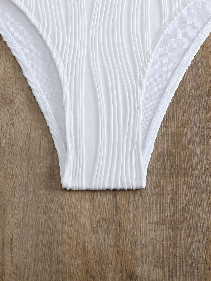 Maillot de bain une pièce à bretelles creuses et dos nu pour femme, couleur unie, offre spéciale_voghion.com
