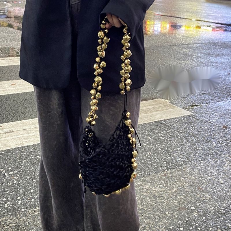 Borsa a tracolla versatile in metallo traforato lavorato a maglia da donna, nuova 2025_voghion.com