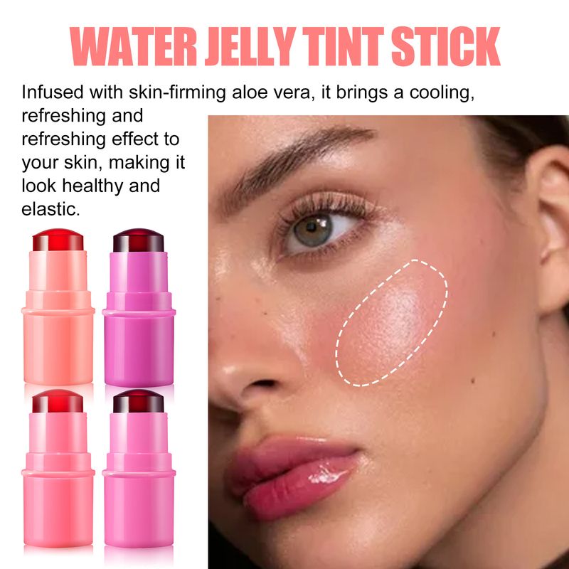 Hidratante Jelly Blush Gel bastão À prova d'água Monocromático Olhos Lábios e Bochecha Transparente Multiuso Bastão de maquiagem Cosméticos coreanos_voghion.com