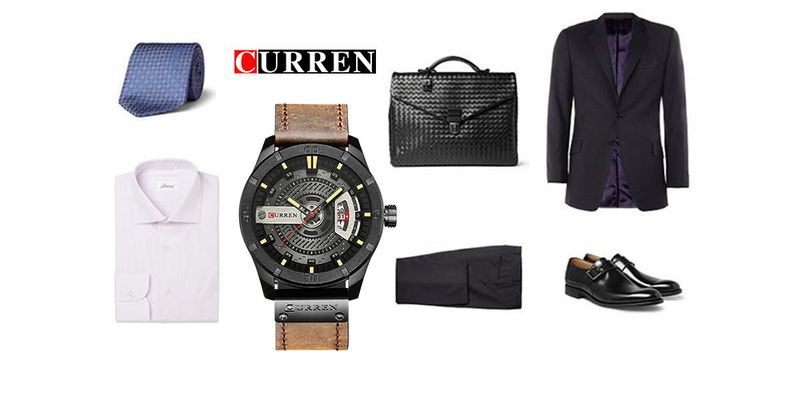 Orologio da uomo al quarzo con cinturino in pelle e datario, resistente all'acqua, orologio da polso casual alla moda, quadrante rotondo, cassa in lega di pelle_voghion.com