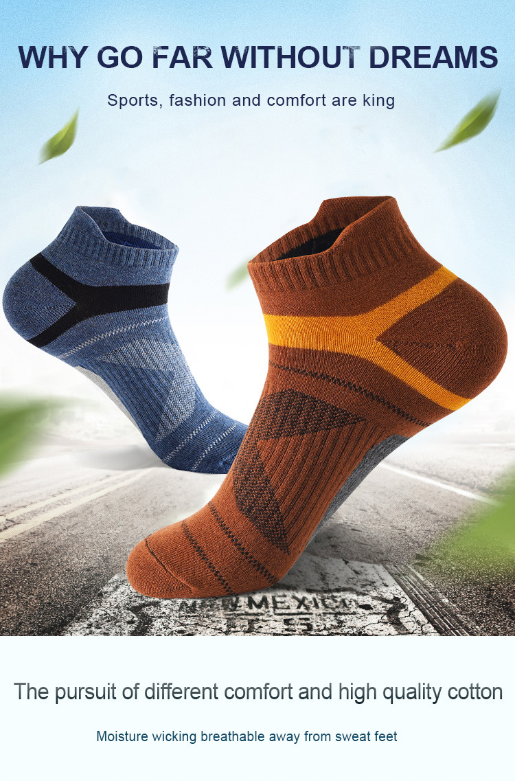 New Cotton Sweat-absorbing, Odor-proof, Breathable, Shallow Mouthed Short Tube Men's Socks, Autumn And Winter Running,_voghion.com