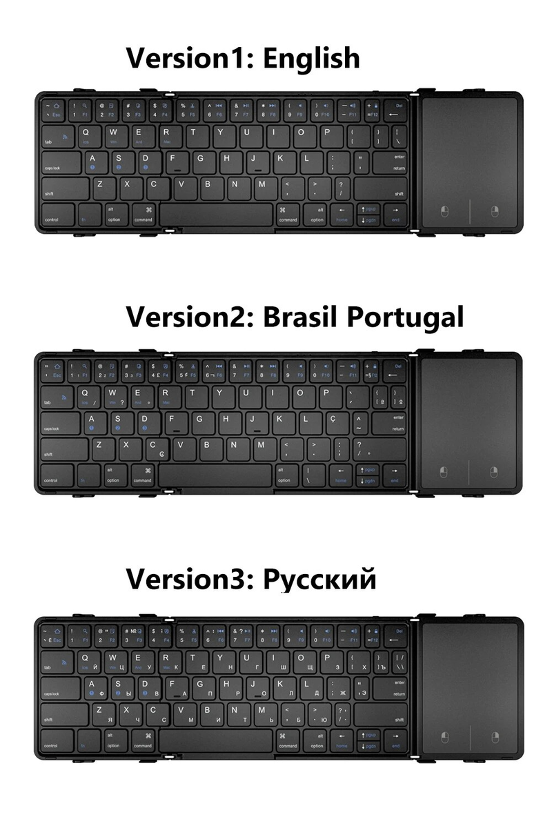 AVATTO prenosna mini zložljiva brezžična Bluetooth 5.1 tipkovnica s 3-kanalno povezavo za Windows, Android, IOS, tablico, iPad, telefon_voghion.com