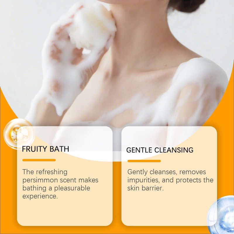 OUHOE Persimmon Fresh Bath Gentle Care Nourishing Hydrating Skin Cleansing Fragrant Moisturizing Beauty Soap_voghion.com
