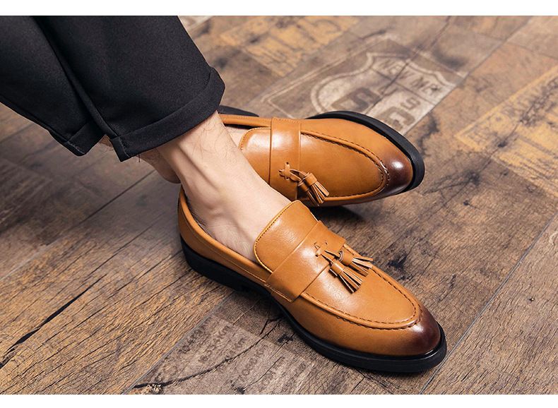 Miesten plus-koon tupsukuvioiset Brock-rennot slip-on-kengät_voghion.com