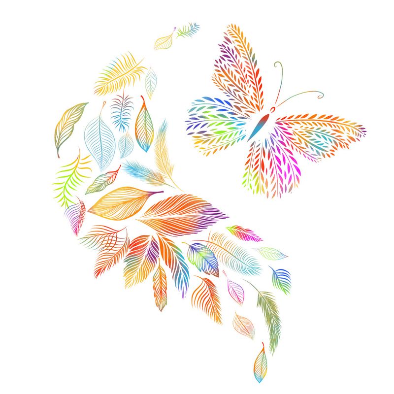 Colorful N1011 Matte PVC Butterfly Dance Plant Skirting Line Wall Stickers_voghion.com