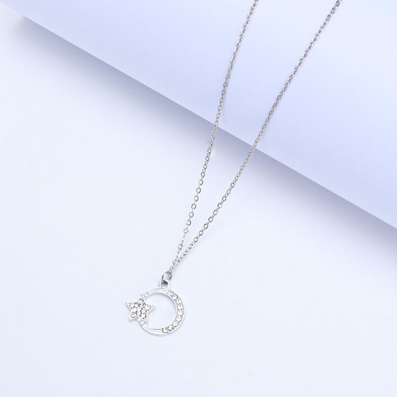 Collana in acciaio al titanio, gioielli per donna, versatile, in lega, con ciondolo di diamanti intarsiato, accessori regalo, catena per clavicola_voghion.com