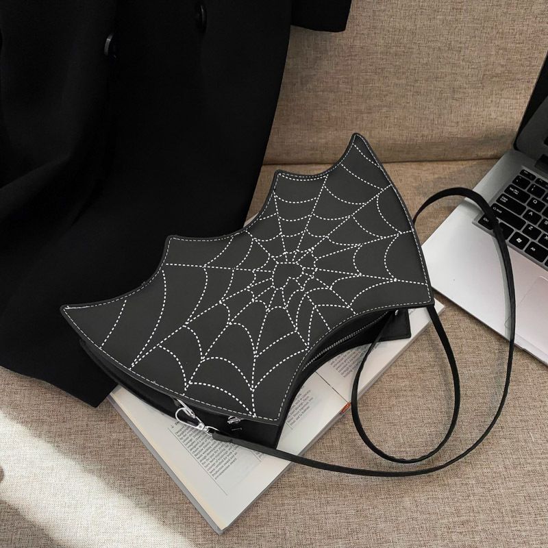 Popular and fashionable spider web printed single shoulder crossbody for women's 2023 winter new niche creative underarm_voghion.com