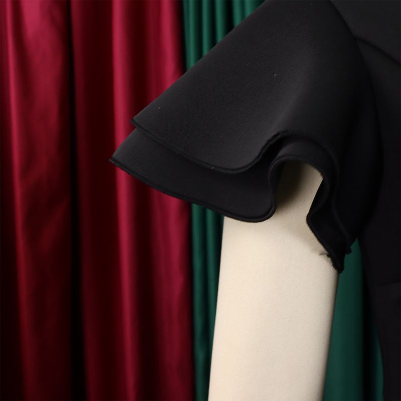 Women's Clothing fashion temperament elegant ruffled solid color hip wrapped _voghion.com
