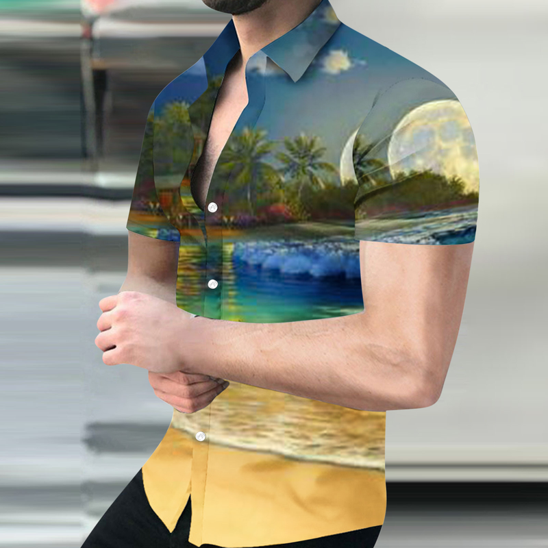 Poletna nova moška majica s kratkimi rokavi s 3D digitalnim tiskom in večjo velikostjo za prosti čas_voghion.com