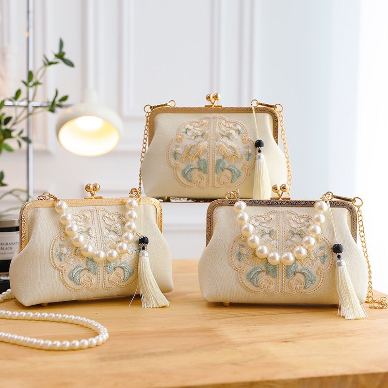 Borsa a mano in stile cinese ricamata Womeg da donna, tracolla singola, cheongsam, regalo da passerella_voghion.com