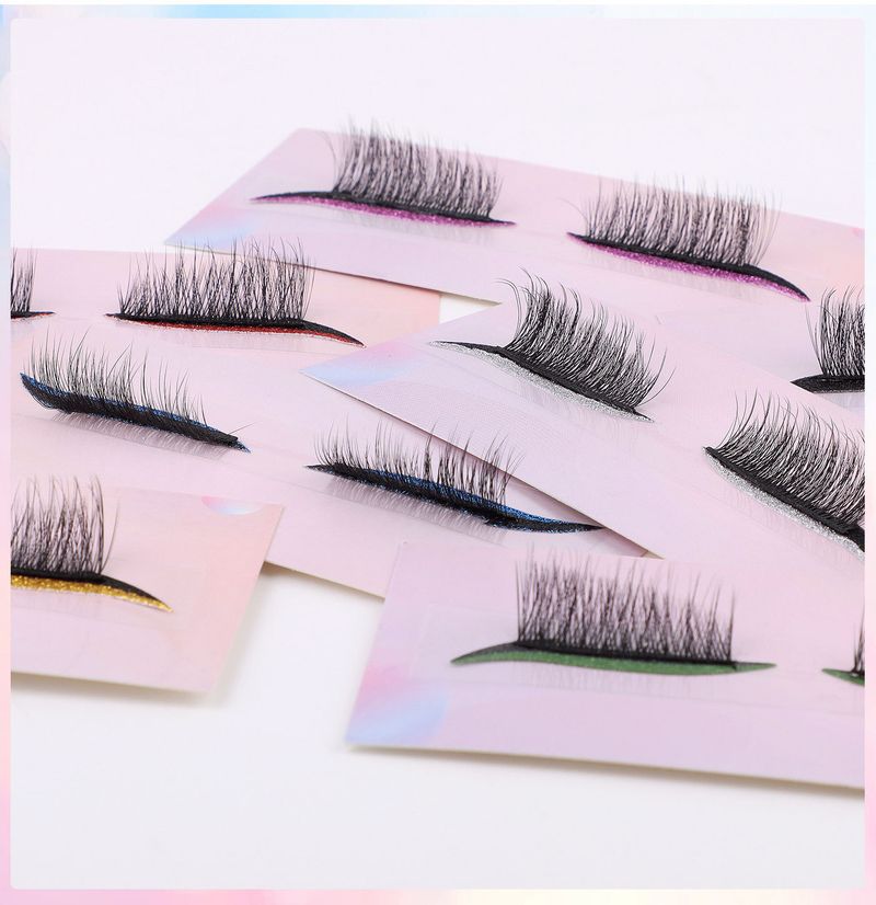 False Eyelashes New Self Adhesive Color Eye Makeup Eyeliner False Eyelashes Party Festival Eyeshadow Stickers Natural Eyelashes_voghion.com